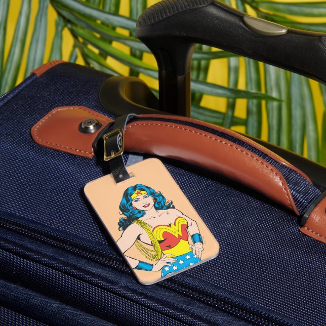 Wonder Woman | Vintage Pose with Lasso Luggage Tag (Front Insitu 1)