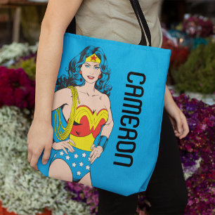 Wonder Woman Vintage Pose with Lasso Tote Bag
