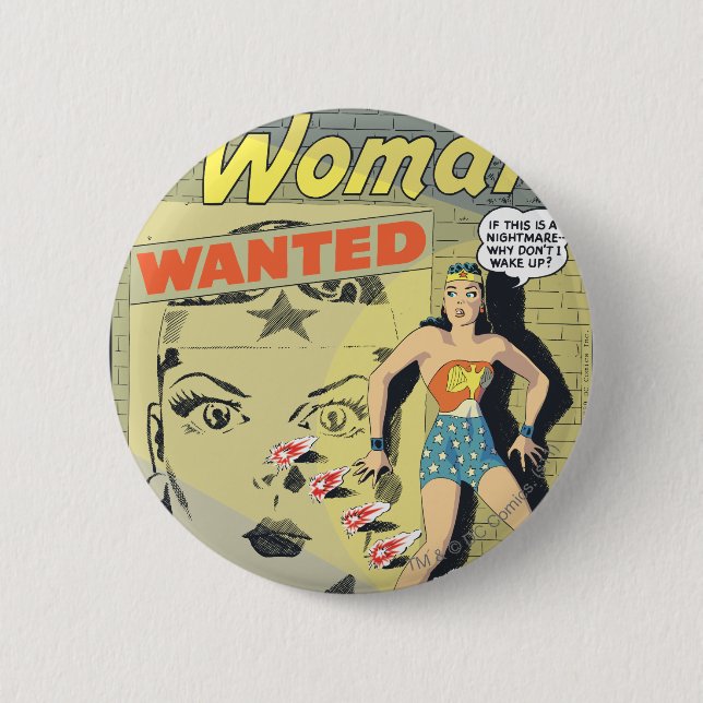 Wonder Woman Wanted 6 Cm Round Badge (Front)