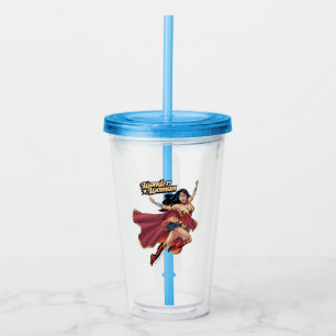 Wonder Woman Wearing Cape Acrylic Tumbler