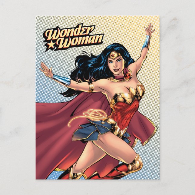 Wonder Woman Wearing Cape Invitation Postcard (Front)
