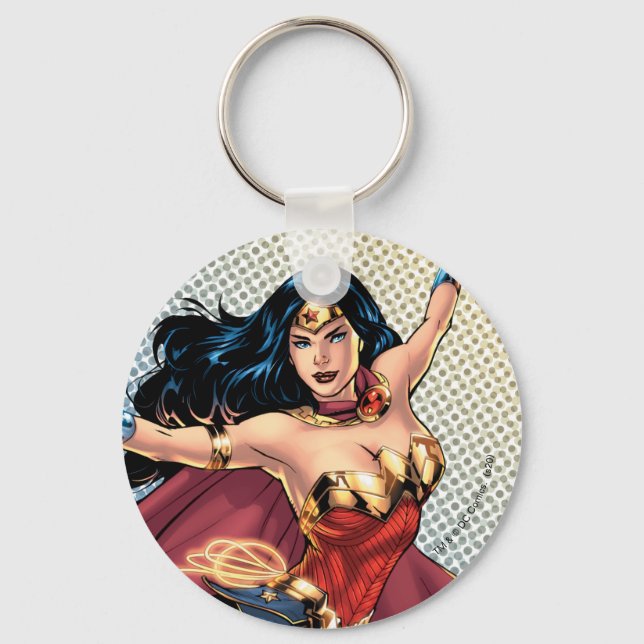 Wonder Woman Wearing Cape Key Ring (Front)