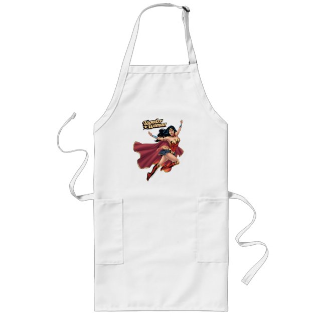 Wonder Woman Wearing Cape Long Apron (Front)