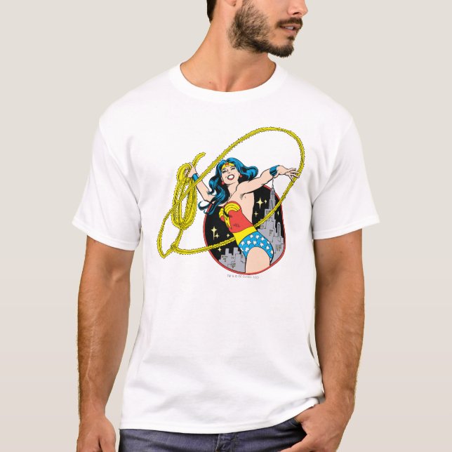 Wonder Woman with City Background T-Shirt (Front)