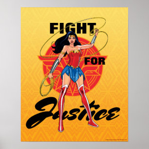 Wonder Woman With Lasso - Fight For Justice Poster