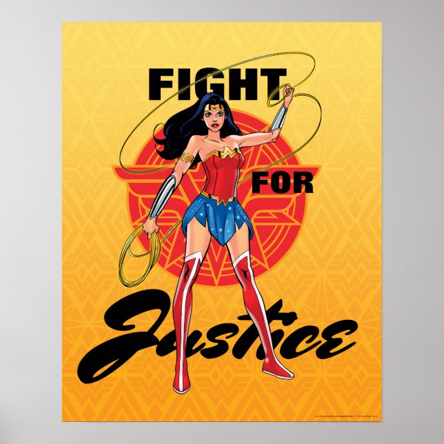 Wonder Woman With Lasso - Fight For Justice Poster (Front)