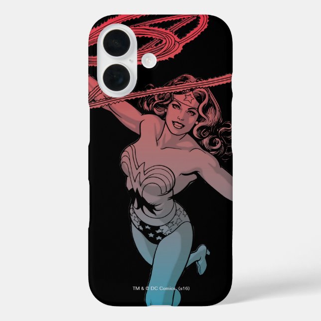Wonder Woman With Lasso Red Blue Gradient Line Art Case-Mate iPhone Case (Back)