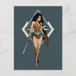 Wonder Woman With Sword Comic Art Postcard