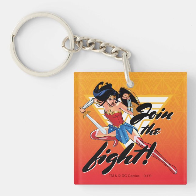 Wonder Woman With Sword - Join The Fight Key Ring (Front)