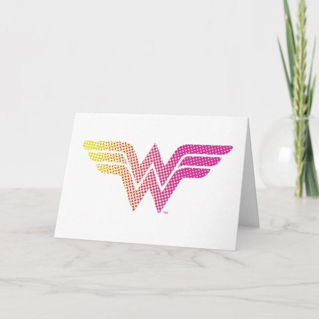 Wonder Woman Yellow-Pink Halftone Gradient Logo Card (Front)