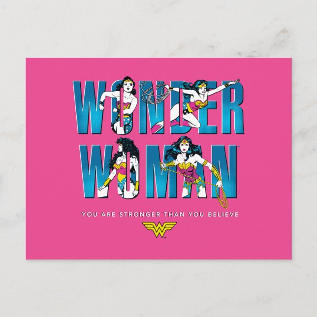 Wonder Woman "You Are Stronger Than You Believe" Invitation Postcard (Front)