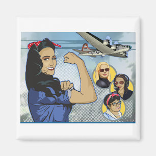 Wonder Women of Aviation Pin Magnet