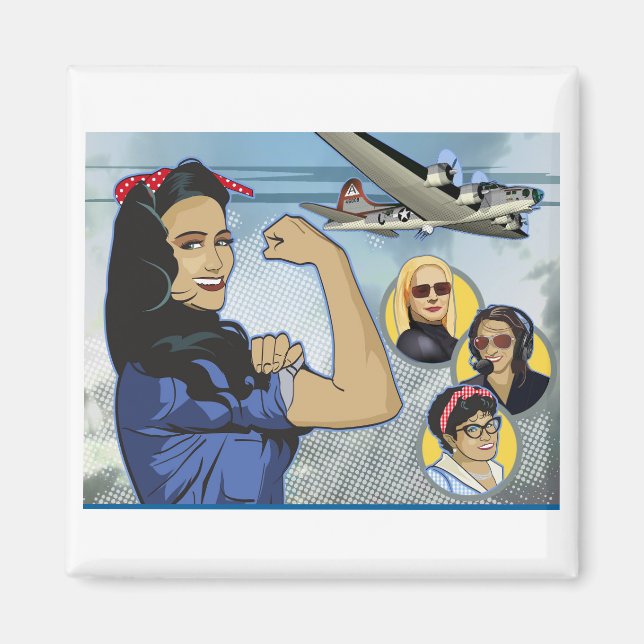 Wonder Women of Aviation Pin Magnet (Front)