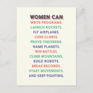 Wonder Women "Women Can…" Litany Postcard