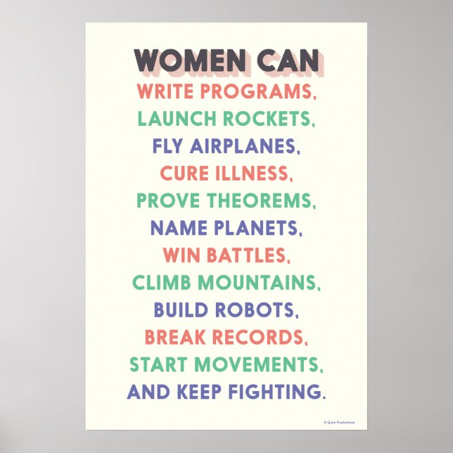 Wonder Women "Women Can…" Litany Poster (Front)