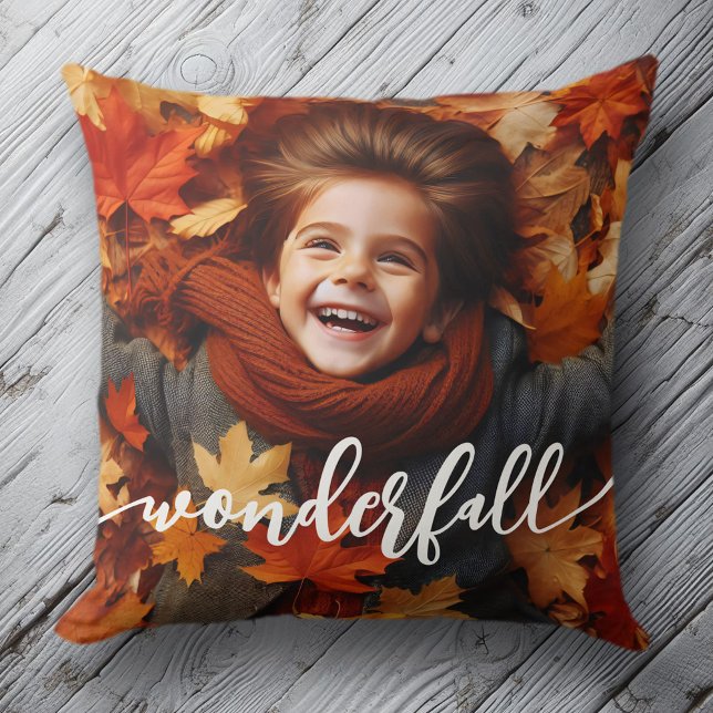 Wonderfall Autumn Fall Leaves Custom Photo Cushion (Wonderfall Autumn Fall Leaves Custom Photo Throw Pillow Cover Photo)