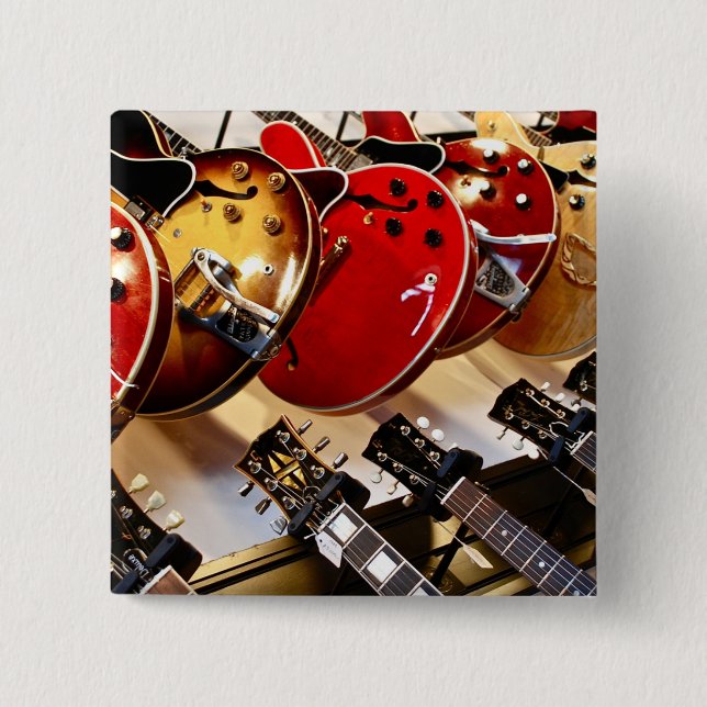 Wonderful Acoustic Guitar 15 Cm Square Badge (Front)