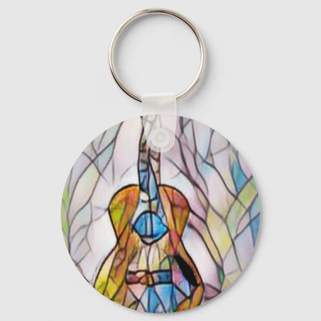 Wonderful Acoustic Guitar Key Ring (Front)