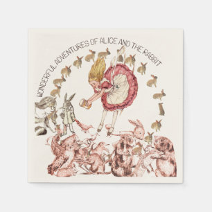 Wonderful Adventures of Alice White Rabbit   Napkin