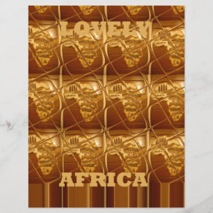 Wonderful African Map Print Golden Design