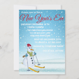 Wonderful, Amazing, Blue Sparkly SnowFlake,NewYear Invitation