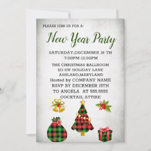 Wonderful, Amazing Grey New Year Invitation