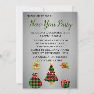 Wonderful, Amazing Grey New Year Invitation
