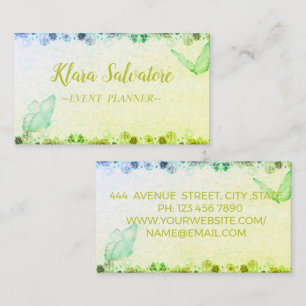 Wonderful Amazing Sweet Green With Butterfly Business Card