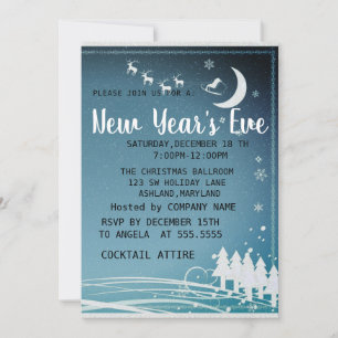 Wonderful, Amazing, White Snowflake New Year Invi Invitation