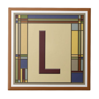 Wonderful Arts & Crafts Geometric Initial L Tile