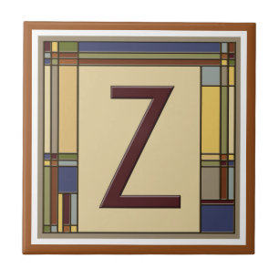 Wonderful Arts & Crafts Geometric Initial Z Tile