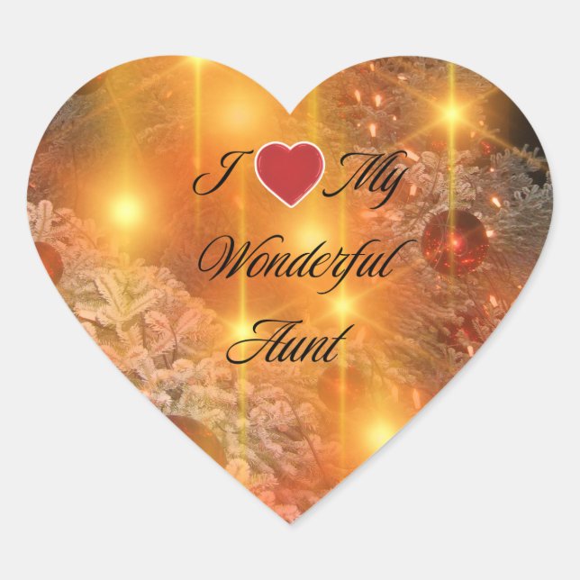 Wonderful Aunt Heart Sticker (Front)