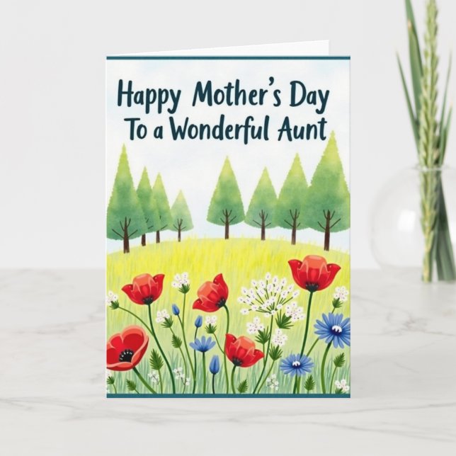 Wonderful Aunt Spring Card (Front)
