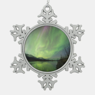 Wonderful Aurora Snowflake Pewter Christmas Ornament
