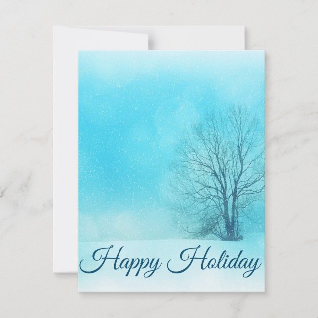 Wonderful, Awesome, Blue Sparkly Holiday Card (Front)
