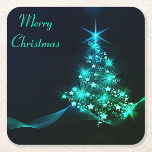 Wonderful, Awesome, Gorgeous Christmas Tree Square Paper Coaster