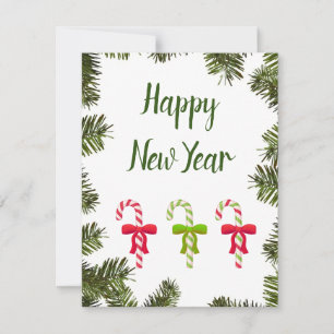 Wonderful, Awesome, Pine Tree New Year Holiday Card