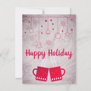Wonderful, Awesome, Pink Christmas Cup of Tea  Holiday Card