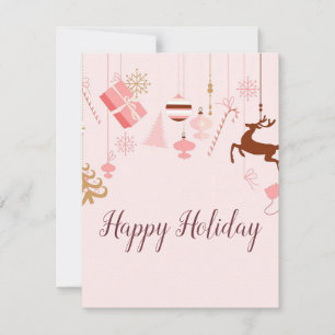 Wonderful, Awesome, Pink Christmas  Holiday Card