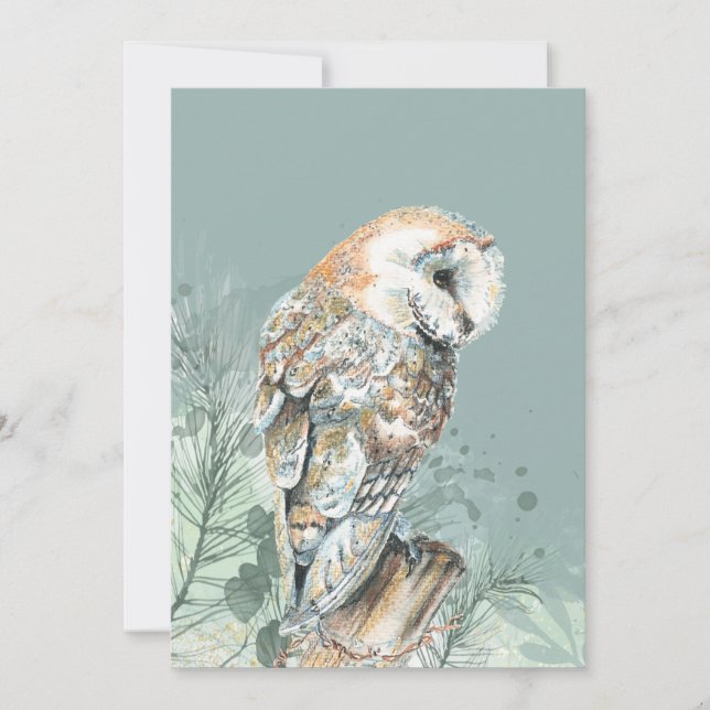  Wonderful Barn Owl Bird Wildlife Nature Art  (Front)