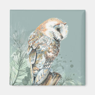 Wonderful Barn Owl Bird Wildlife Nature Art  Magnet