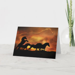 Wonderful Birthday Card With Horses