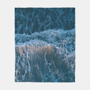 Wonderful Blue Waves Fleece Blanket