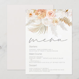 Wonderful Blush, Gold & Ivory Wedding Menu