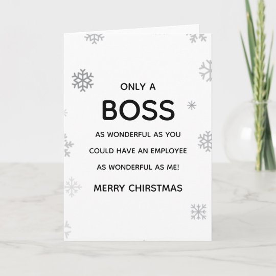 wonderful boss/manager funny Christmas Card Zazzle.co.uk