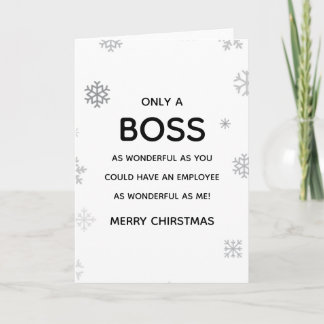 wonderful boss/manager funny Christmas Card
