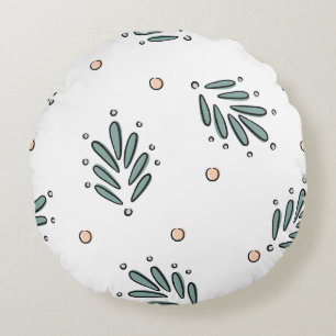 Wonderful Botanical Floral Design Round Cushion