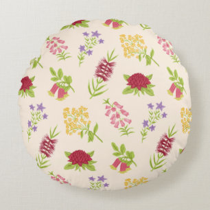 Wonderful Botanical Floral Design Round Cushion