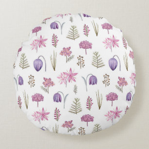 Wonderful Botanical Floral Design Round Cushion