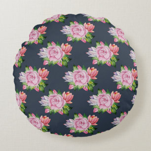 Wonderful Botanical Floral Design Round Cushion